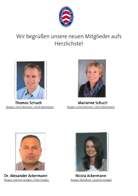 Wir begrüßen unsere neuen Mitglieder aufs Herzlichste!