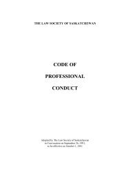 Code of Professional Conduct - The Law Society of Saskatchewan