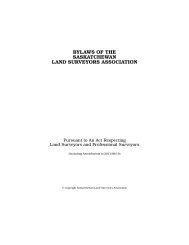 Bylaws of the SLSA - Saskatchewan Land Surveyors Association