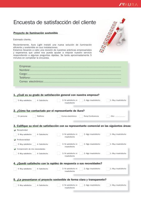 Encuesta De Satisfaccion Del Cliente Aura Light