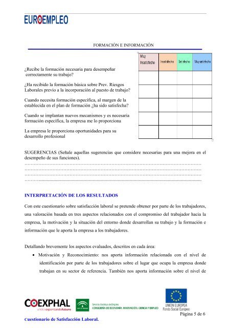 CUESTIONARIO DE SATISFACCIÓN LABORAL - Coexphal