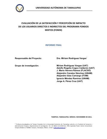 EVALUACIÓN DE LA SATISFACCIÓN DE LOS ... - Conacyt