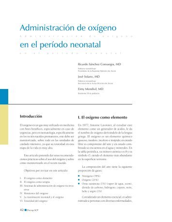 Administración de oxígeno en el período neonatal - Sociedad ...