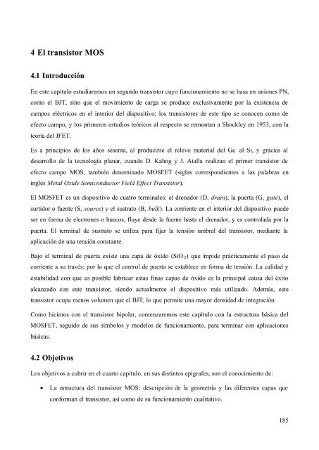 4 El transistor MOS