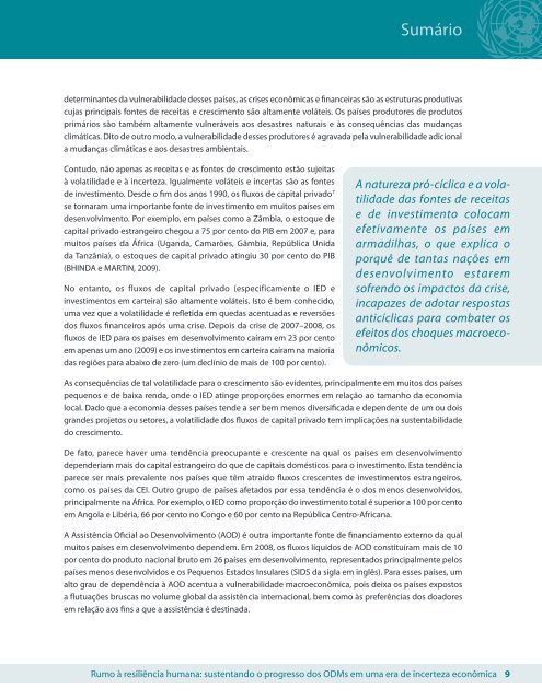 RUMO à RESILIêNCIA HUMANA: - United Nations Development ...