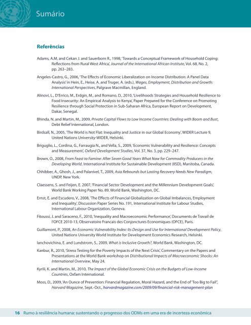 RUMO à RESILIêNCIA HUMANA: - United Nations Development ...