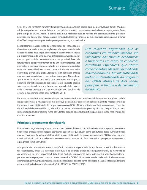 RUMO à RESILIêNCIA HUMANA: - United Nations Development ...