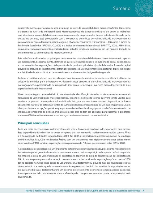 RUMO à RESILIêNCIA HUMANA: - United Nations Development ...