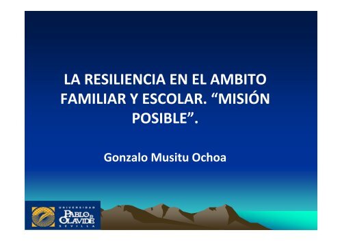 Resiliencia Familiar y Escolar. Gonzalo Musitu. Descargar
