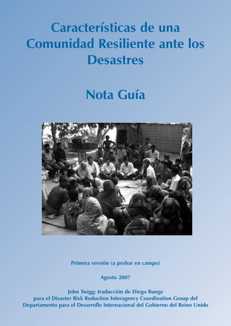 Características de una Comunidad Resiliente ante los Desastres ...