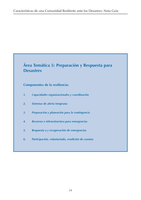 Características de una Comunidad Resiliente ante los Desastres ...