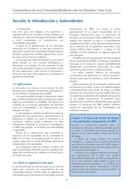 Características de una Comunidad Resiliente ante los Desastres ...