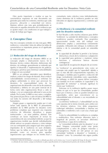 Características de una Comunidad Resiliente ante los Desastres ...