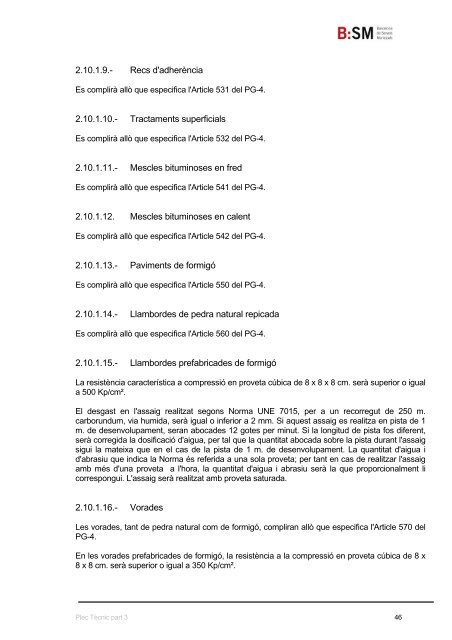 plec de prescripcions tècniques generals - BSM