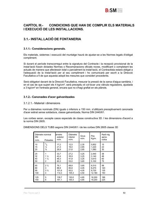 plec de prescripcions tècniques generals - BSM