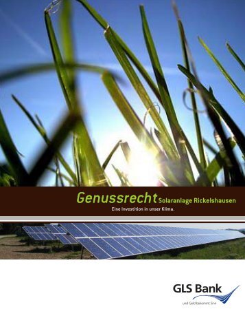 Solaranlage Rickelshausen - GLS Bank