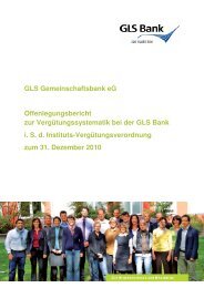 GLS Gemeinschaftsbank eG Offenlegungsbericht zur ... - GLS Bank