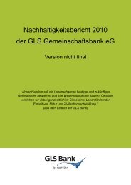 Nachhaltigkeitsbericht 2010 der GLS ... - GLS Bank