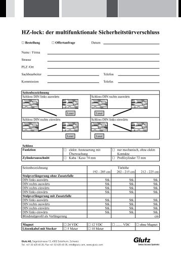Bestellformular (PDF) - Glutz