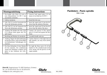 Panikdorn - Panic spindle Montageanleitung Fixing instructions - Glutz