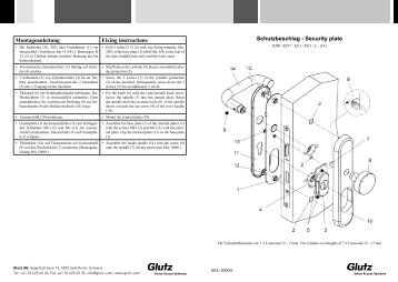 Schutzbeschlag - Security plate Montageanleitung Fixing ... - Glutz