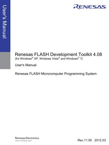 Renesas FLASH Development Toolkit 4.08 (for Windows® XP ... - Glyn