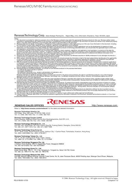 Renesas MCU M16C Family (R32C/M32C/M16C/R8C) - Glyn