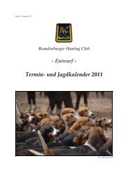 Termin- und Jagdkalender 2011 - Gestüt am Pichersee GmbH