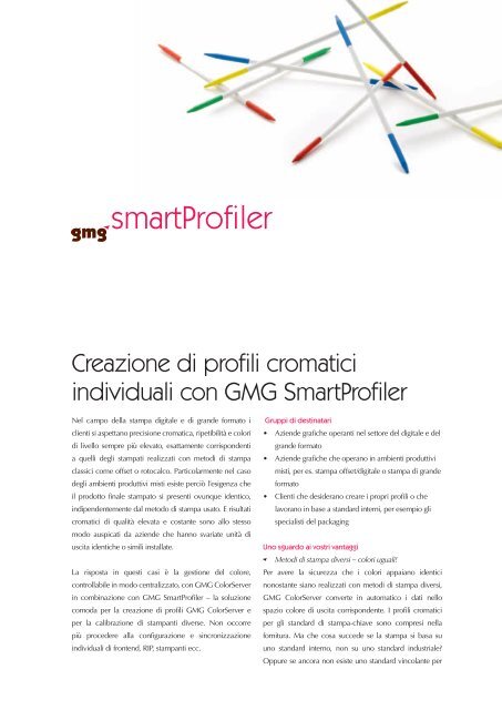 Creazione di profili cromatici individuali con GMG ... - GMG Color