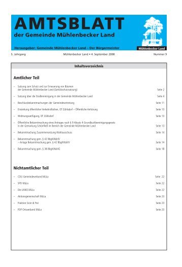 Amtlicher Teil Nichtamtlicher Teil - Gemeinde Mühlenbecker Land