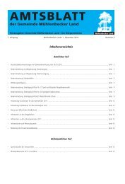 Inhaltsverzeichnis - Gemeinde Mühlenbecker Land