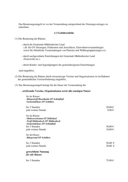 Das gläserne Rathaus. - Gemeinde Mühlenbecker Land