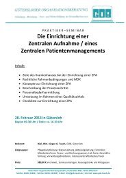 Seminar Flyer Zentrale Aufnahme - GOB