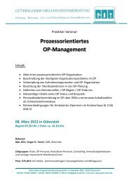 Flyer OP-Management - Gütersloher Organisationsberatung