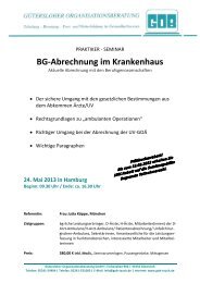 Seminar Flyer BG-Abrechnung Hamburg - GOB