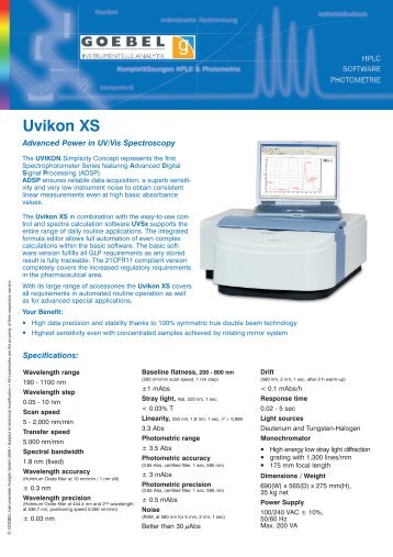 Uvikon XS-en - GOEBEL Instrumentelle Analytik