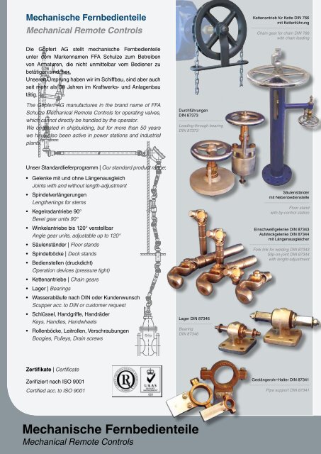 Prospekt Mechanische Fernbedienteile - FFA Schulze