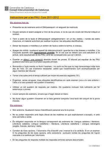 Normativa d'instruccions per a les PAU.pdf