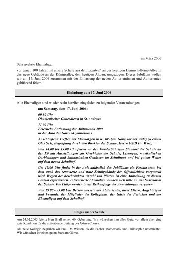 Ehemaligen Rundbrief 2006 - GÃ¶rres-Gymnasium