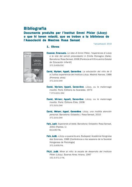 Bibliografia_Loczy.pdf - Associació de Mestres Rosa Sensat