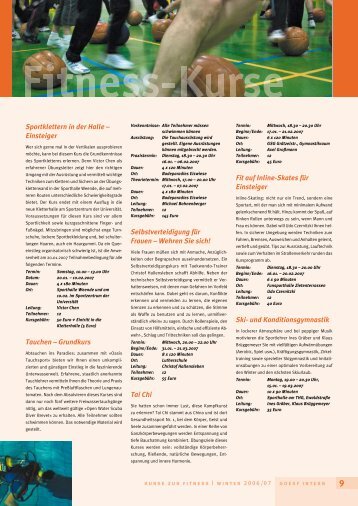 Neue Fitness-Kurse der GoeSF