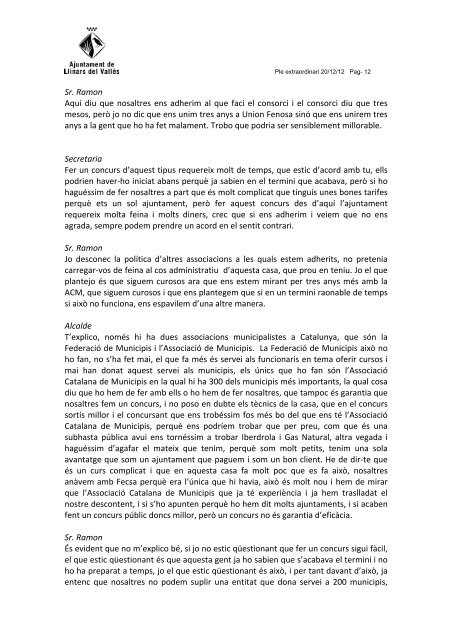 Ple extraordinari 20-12-12.pdf - Ajuntament de Llinars del Vallès