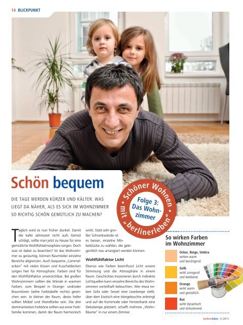 Ausgabe 3/2011 unseres Kundenmagazins berlinerleben - Gewobag