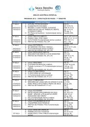 AULA/DIA ASSUNTOS/TEMAS BIBLIOGRAFIAS - Seara Bendita