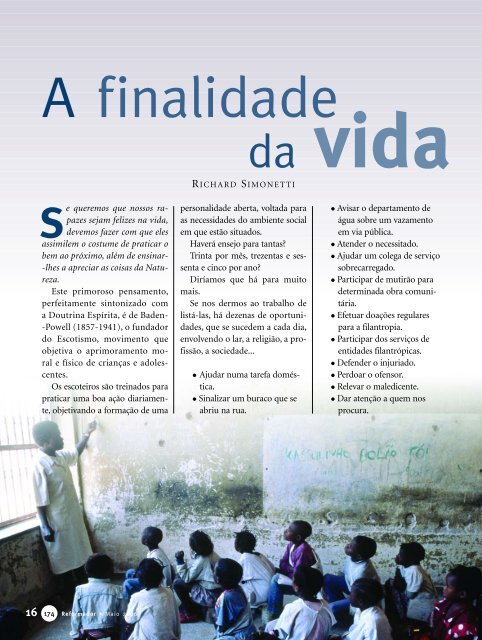 reformador maio 2006 - A.qxp - Federação Espírita Brasileira