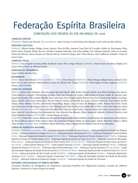 reformador maio 2006 - A.qxp - Federação Espírita Brasileira