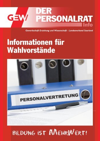 Informationsbroschüre für Wahlvorstände - GEW-Saarland