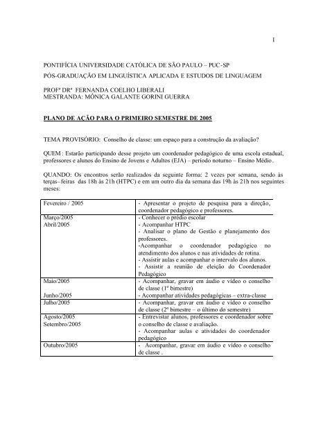 Conselho De Classe: Que Espaço É Esse? - PUC-SP