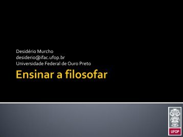 Ensinar a filosofar - Desidério Murcho