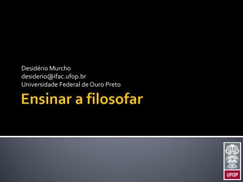 Ensinar a filosofar - Desidério Murcho